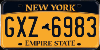 NY license plate GXZ6983