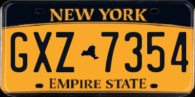 NY license plate GXZ7354