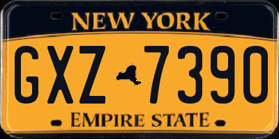 NY license plate GXZ7390