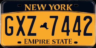 NY license plate GXZ7442