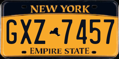 NY license plate GXZ7457