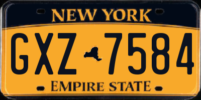 NY license plate GXZ7584