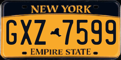 NY license plate GXZ7599