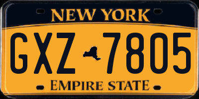 NY license plate GXZ7805