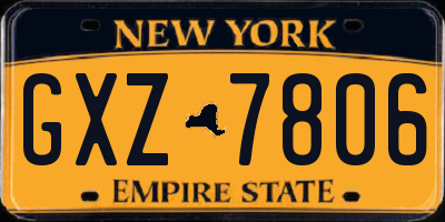 NY license plate GXZ7806