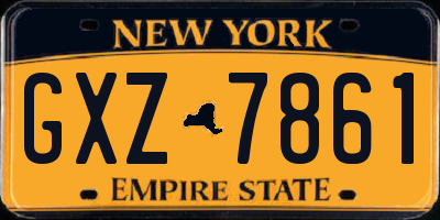NY license plate GXZ7861