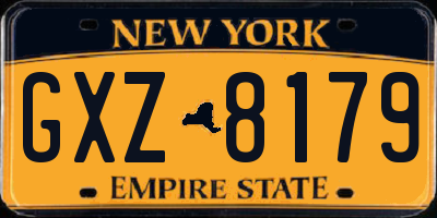 NY license plate GXZ8179