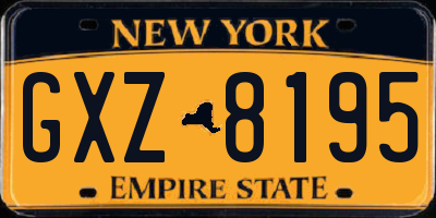 NY license plate GXZ8195