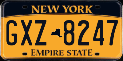 NY license plate GXZ8247