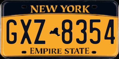 NY license plate GXZ8354
