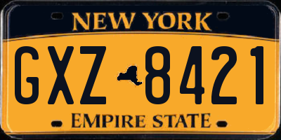 NY license plate GXZ8421