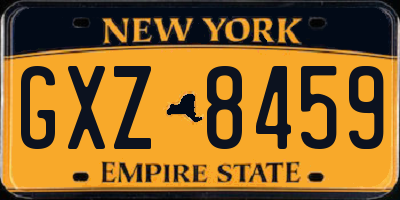 NY license plate GXZ8459
