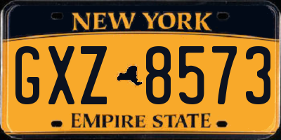 NY license plate GXZ8573