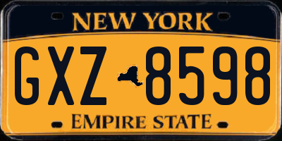 NY license plate GXZ8598