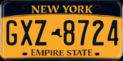 NY license plate GXZ8724
