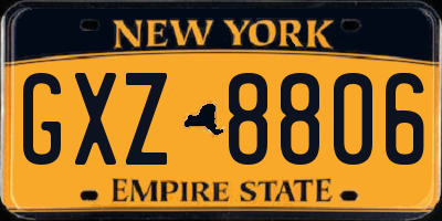 NY license plate GXZ8806