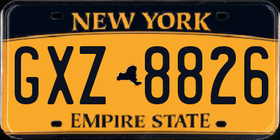 NY license plate GXZ8826