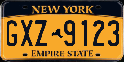 NY license plate GXZ9123