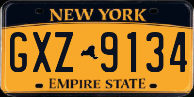 NY license plate GXZ9134