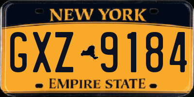 NY license plate GXZ9184
