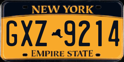 NY license plate GXZ9214