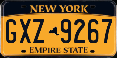 NY license plate GXZ9267