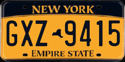 NY license plate GXZ9415