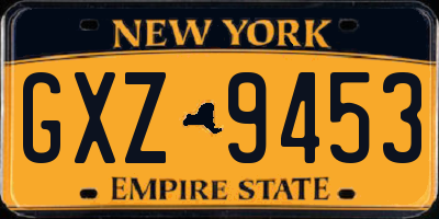 NY license plate GXZ9453