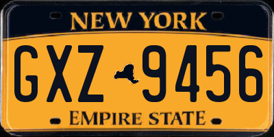 NY license plate GXZ9456