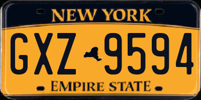 NY license plate GXZ9594