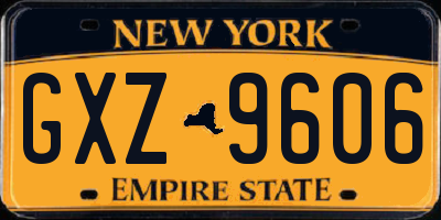NY license plate GXZ9606