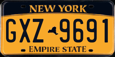 NY license plate GXZ9691