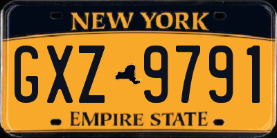 NY license plate GXZ9791
