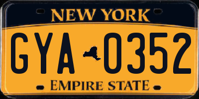 NY license plate GYA0352