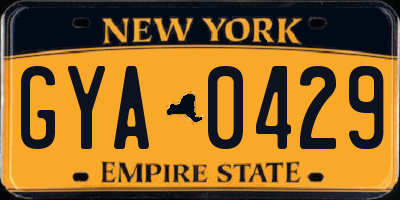 NY license plate GYA0429