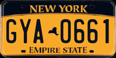 NY license plate GYA0661