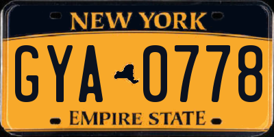 NY license plate GYA0778