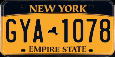 NY license plate GYA1078