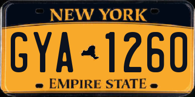 NY license plate GYA1260