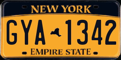 NY license plate GYA1342