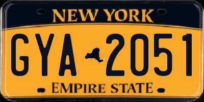 NY license plate GYA2051