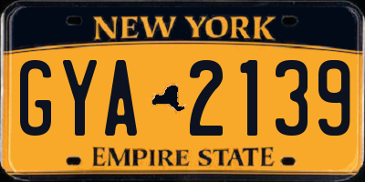 NY license plate GYA2139