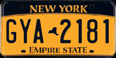 NY license plate GYA2181