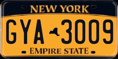 NY license plate GYA3009