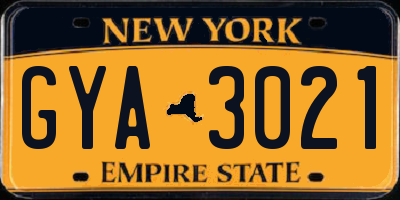 NY license plate GYA3021