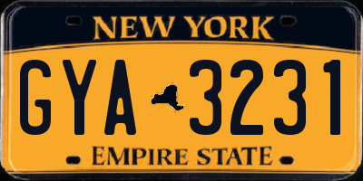 NY license plate GYA3231
