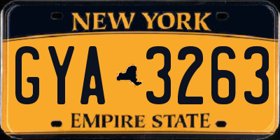NY license plate GYA3263