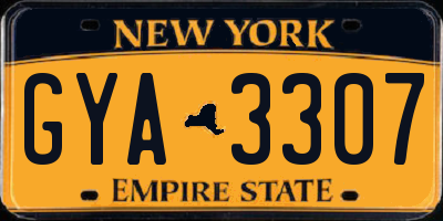 NY license plate GYA3307