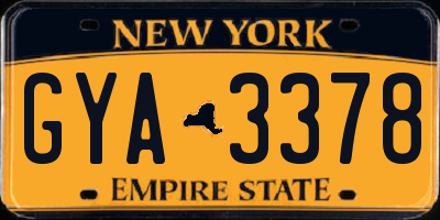 NY license plate GYA3378