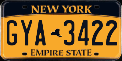 NY license plate GYA3422